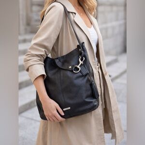 Coach Black Leather Hobo Bag